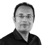 portrait of Amjad Hussain, one of the author for Algo podcast and the CEO of Algo